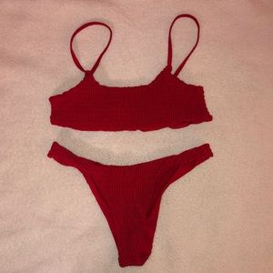 Zaful Smocked Bikini Set